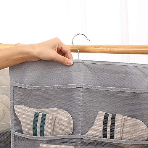 (Set of 2, 4 pockets with different layouts on each side) Double-sided storage hangers, bra storage, closet organization, underwear storage, space-saving, lightweight and durable (36+15pockets)