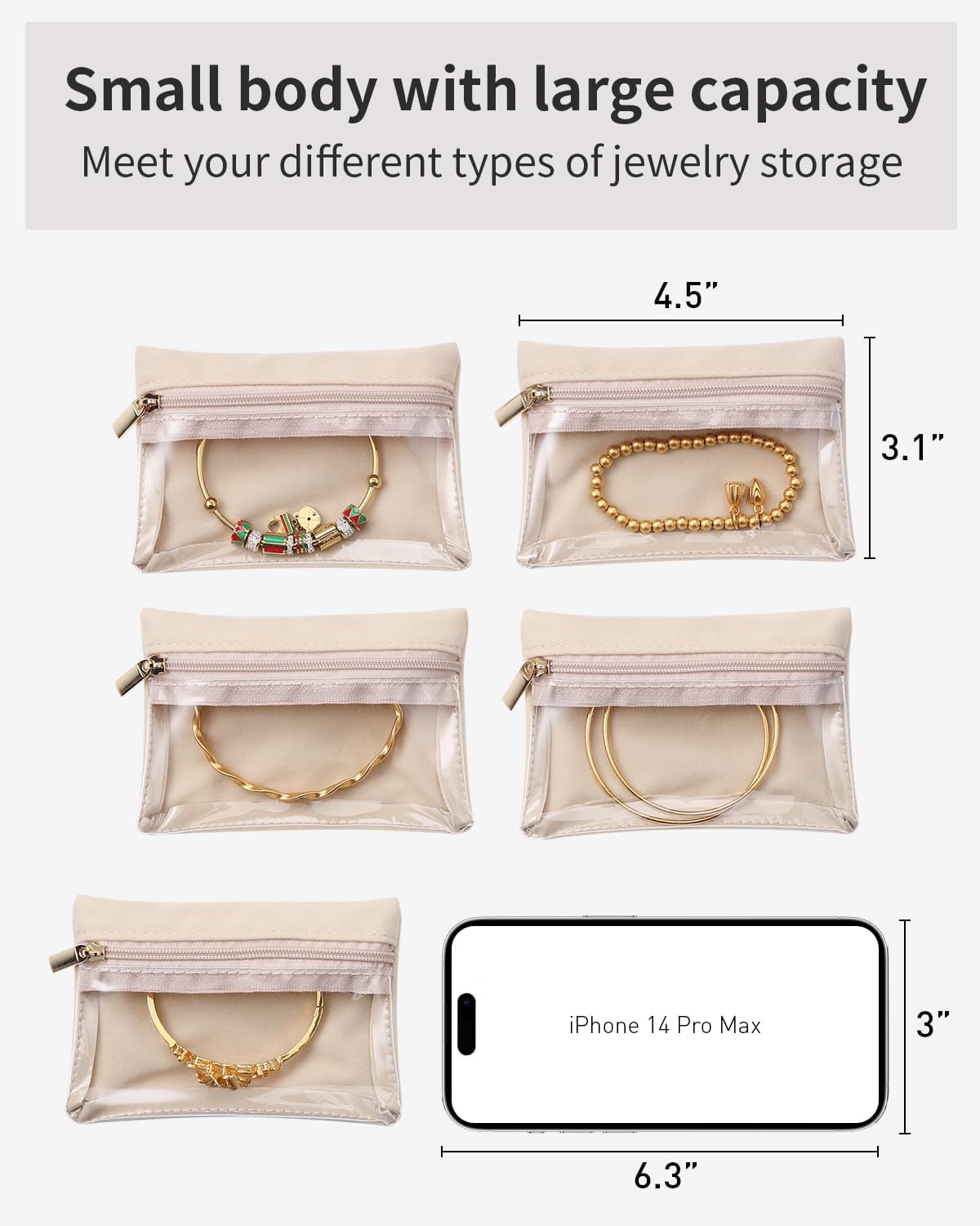 Vlando 12 Pcs Travel Jewelry Organizer Velvet Jewelry Pouch with Zipper Clear Travel Jewelry Bag for Travel Business Trip Mother‘s Day Gift for Mom Wife Women