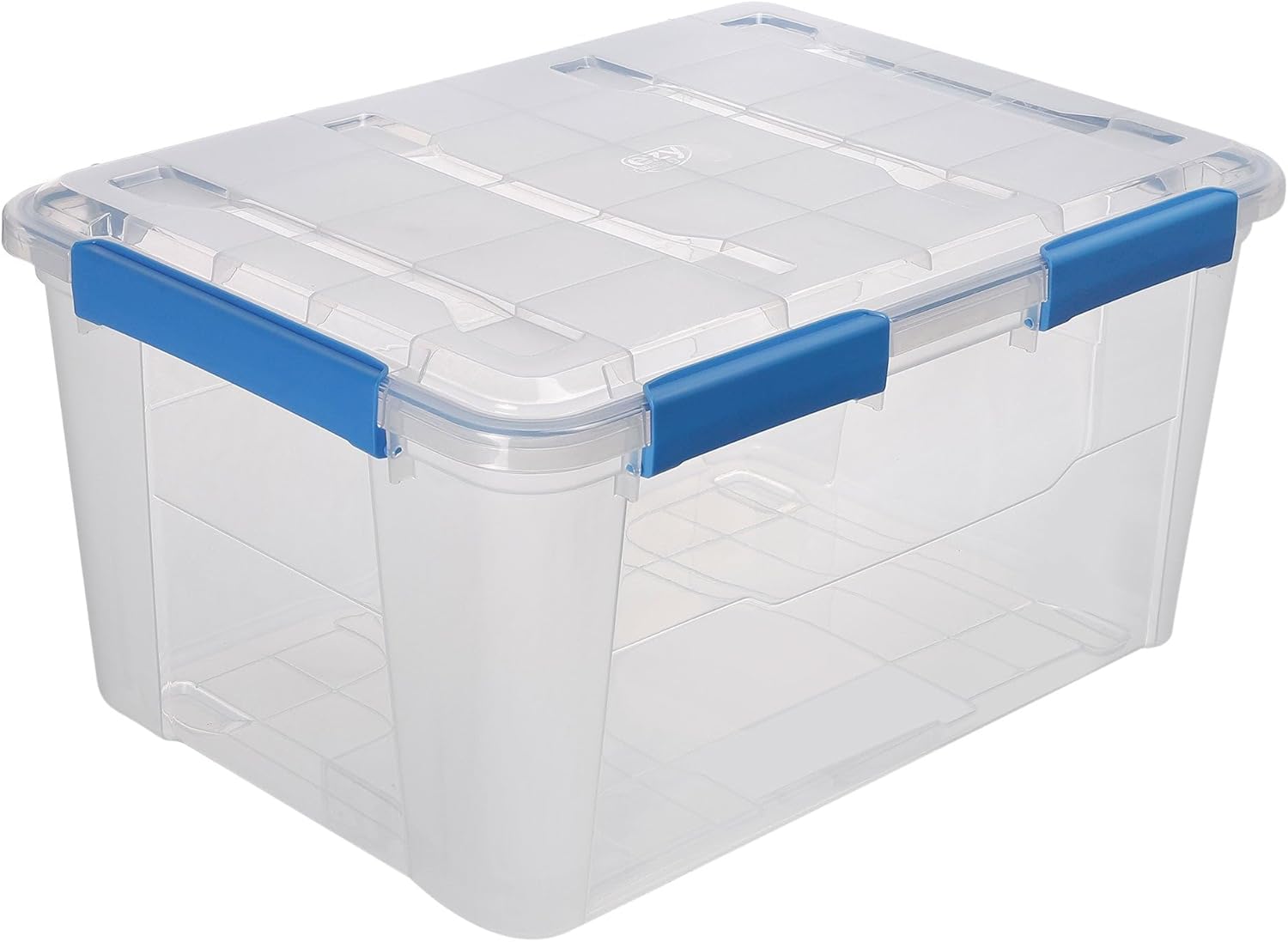 (6-PACK) 4.7-Gallon Large-Capacity Plastic with Lid Storage Box, Equipped with 4 Snap Fasteners.