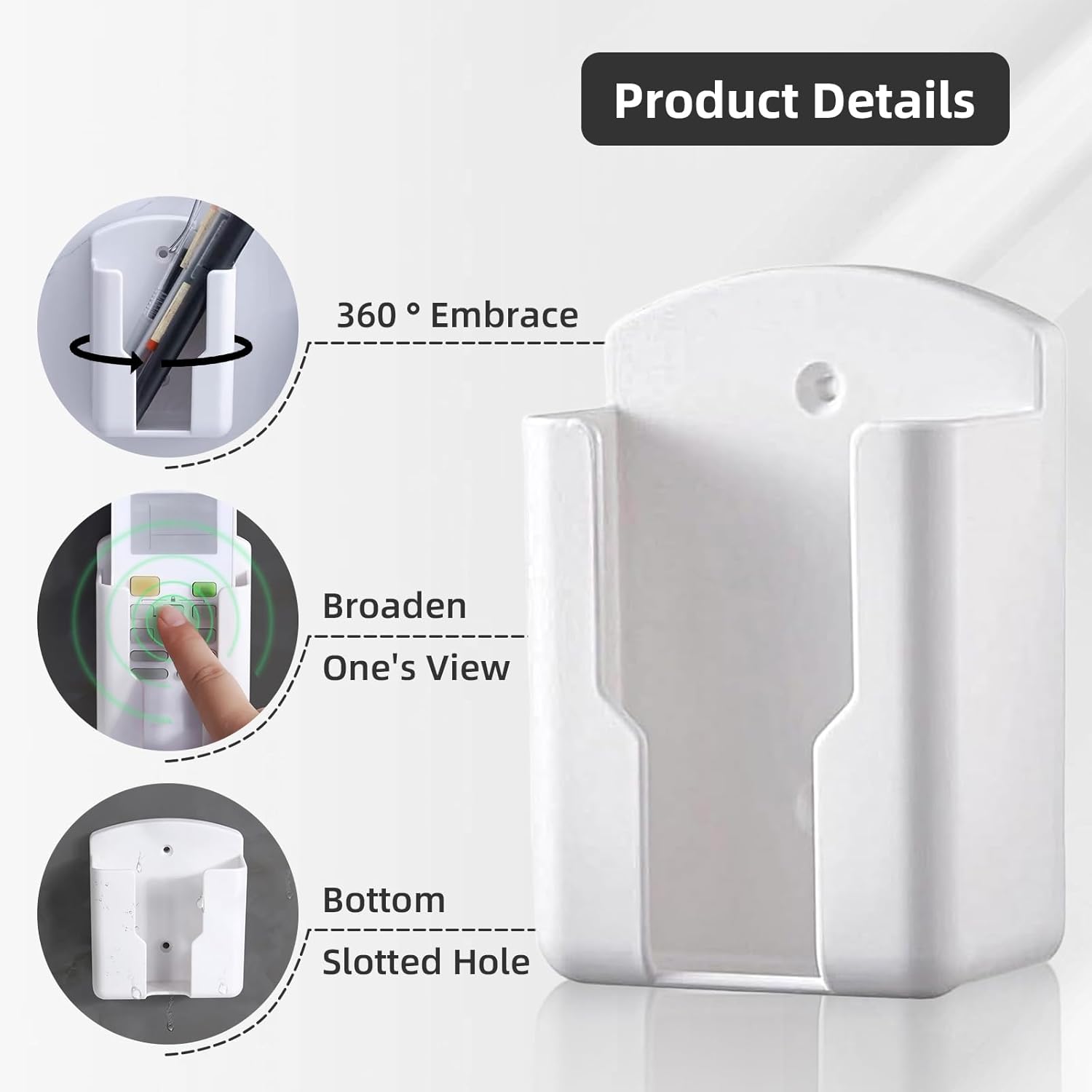 Remote Control Holder for Air Conditioner - Adhesive Wall-Mounted Organizer for Nightstand, Bedside, or Small Spaces - Keeps Remotes Neat & Within Reach (2)