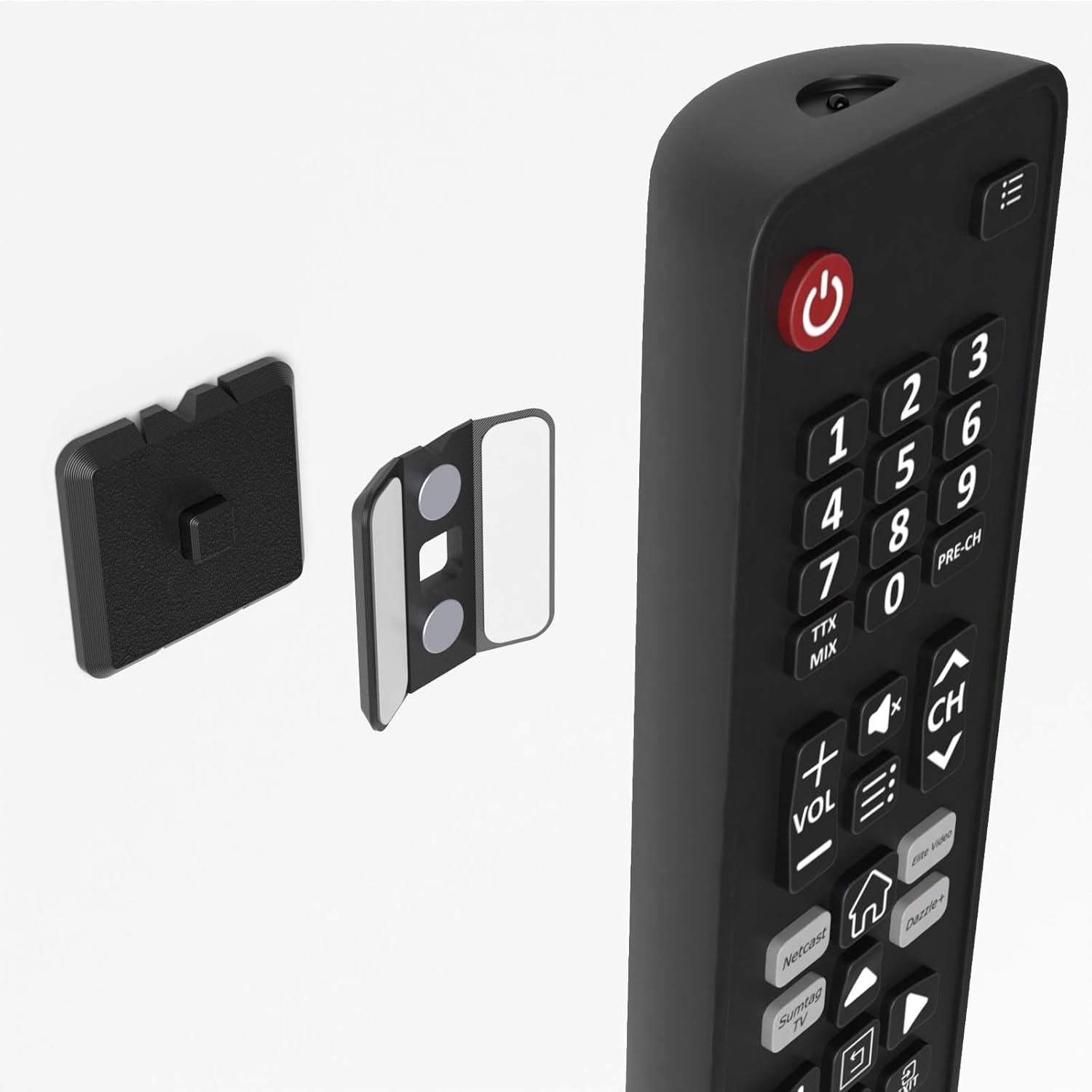 Magnetic Remote Control Holder – Wall-Mounted Organizer for TV, Air Conditioner & Electronic Remotes – Strong Magnetic Grip with Anti-Tilt & Drop Protection – Easy No-Drill Installation (Black)