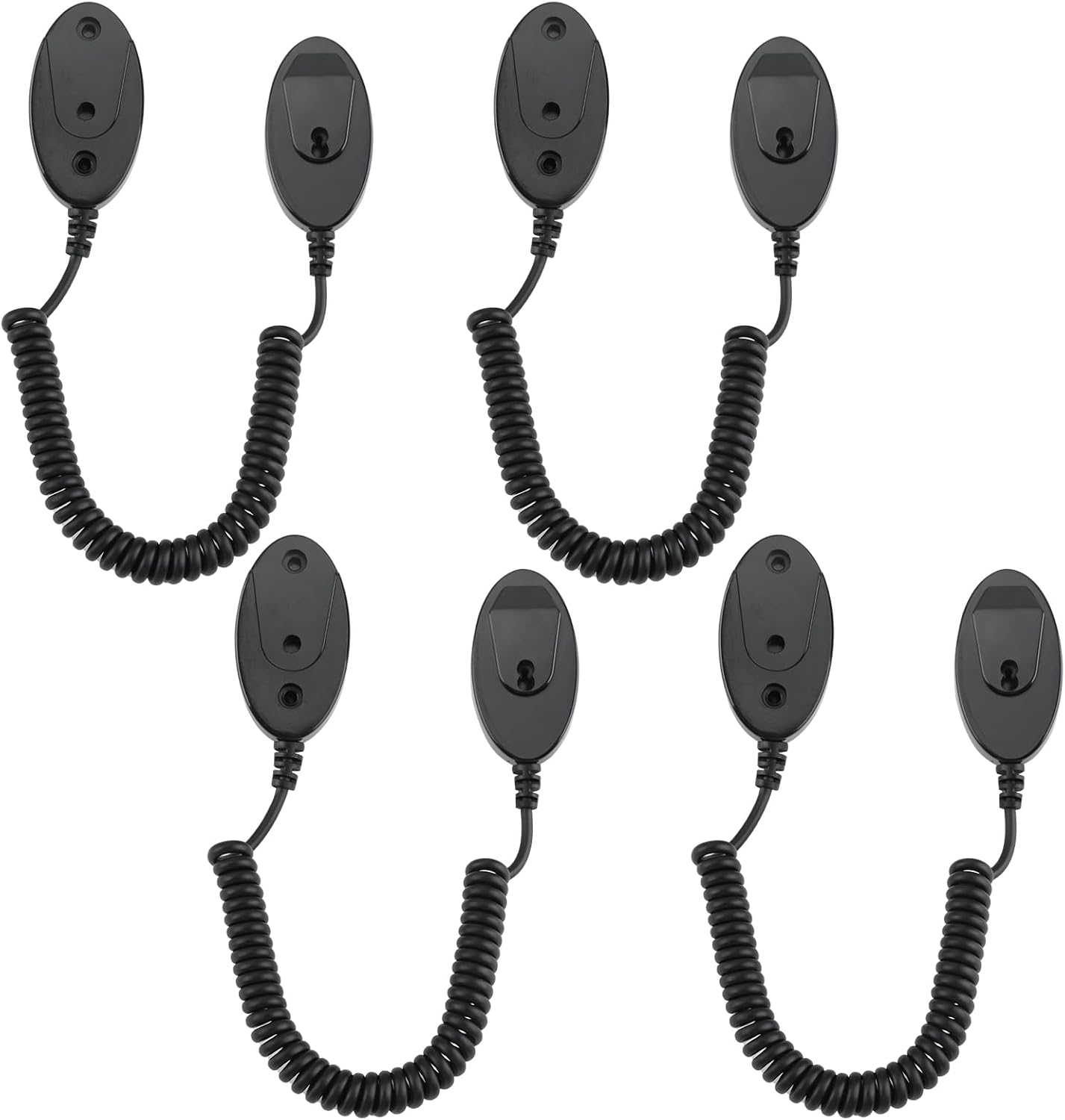 Magnetic Remote Leash Control Holder with Security Cable, Retractable Tidy Anti-lost Rope Organizer Easy Installation Stable Suitable for Projector TV Fan and Air Conditioner Remotes (4Pcs Black, S)