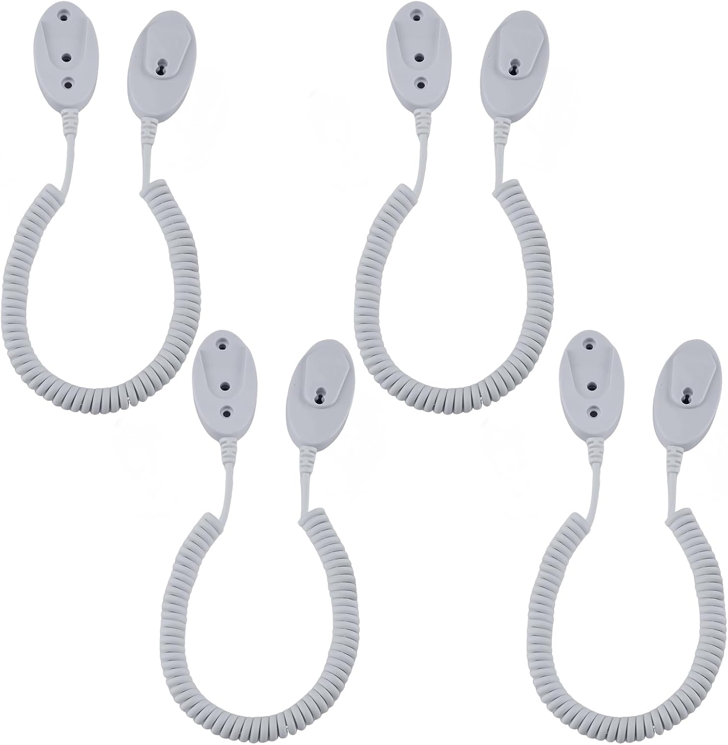 Magnetic Remote Leash Control Holder with Security Cable, Retractable Tidy Anti-lost Rope Organizer Easy Installation Stable Suitable for Projector TV Fan and Air Conditioner Remotes (4Pcs White, L)