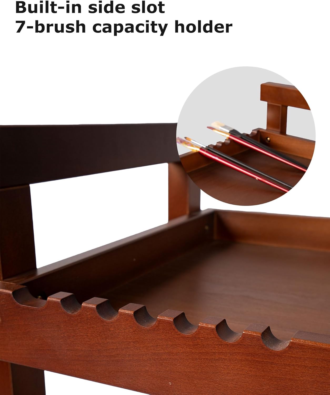 DJAR Rolling Art Supplies Cart, Solid Beech Wood Art Supply Organizert with Caster Wheels, Utility Cart for Adults, Artists, (Walnut, Basic)