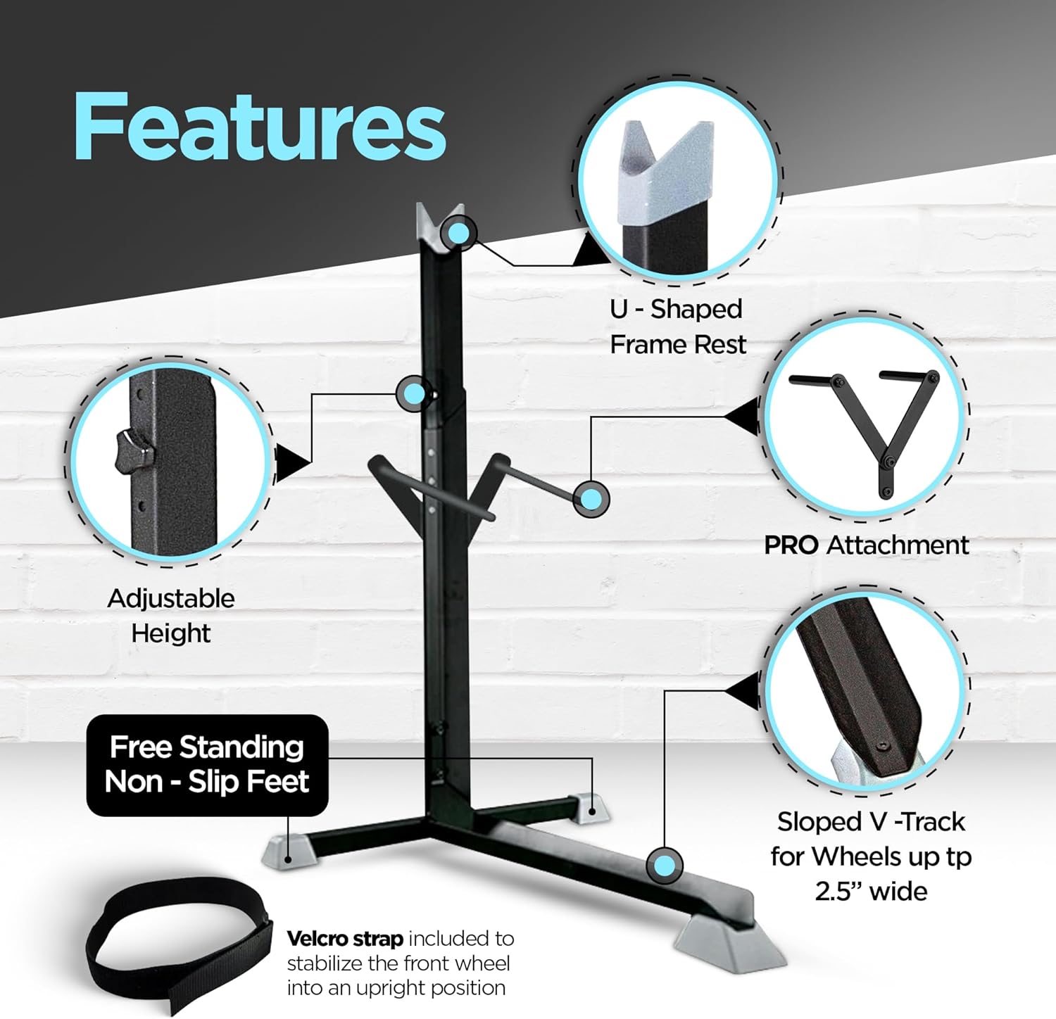 Bike Nook Bike Stand & Vertical Storage Rack The Original Vertical Bicycle Floor Stand for Garage Storage and Indoor and Outdoor use, Perfect Bike Accessories for Small Spaces with No Drilling