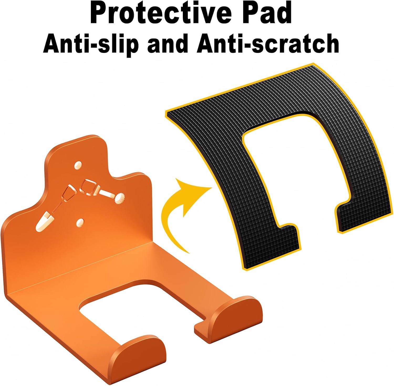 Garage Storage Trimmer Rack, Weed Whackers Holder Organizer Garden Power Tool Hanger Wall Mounted for Garage Trimmer, Hedge Trimmer, Grass Trimmer, Garden Tools,3 Packs(Orange)