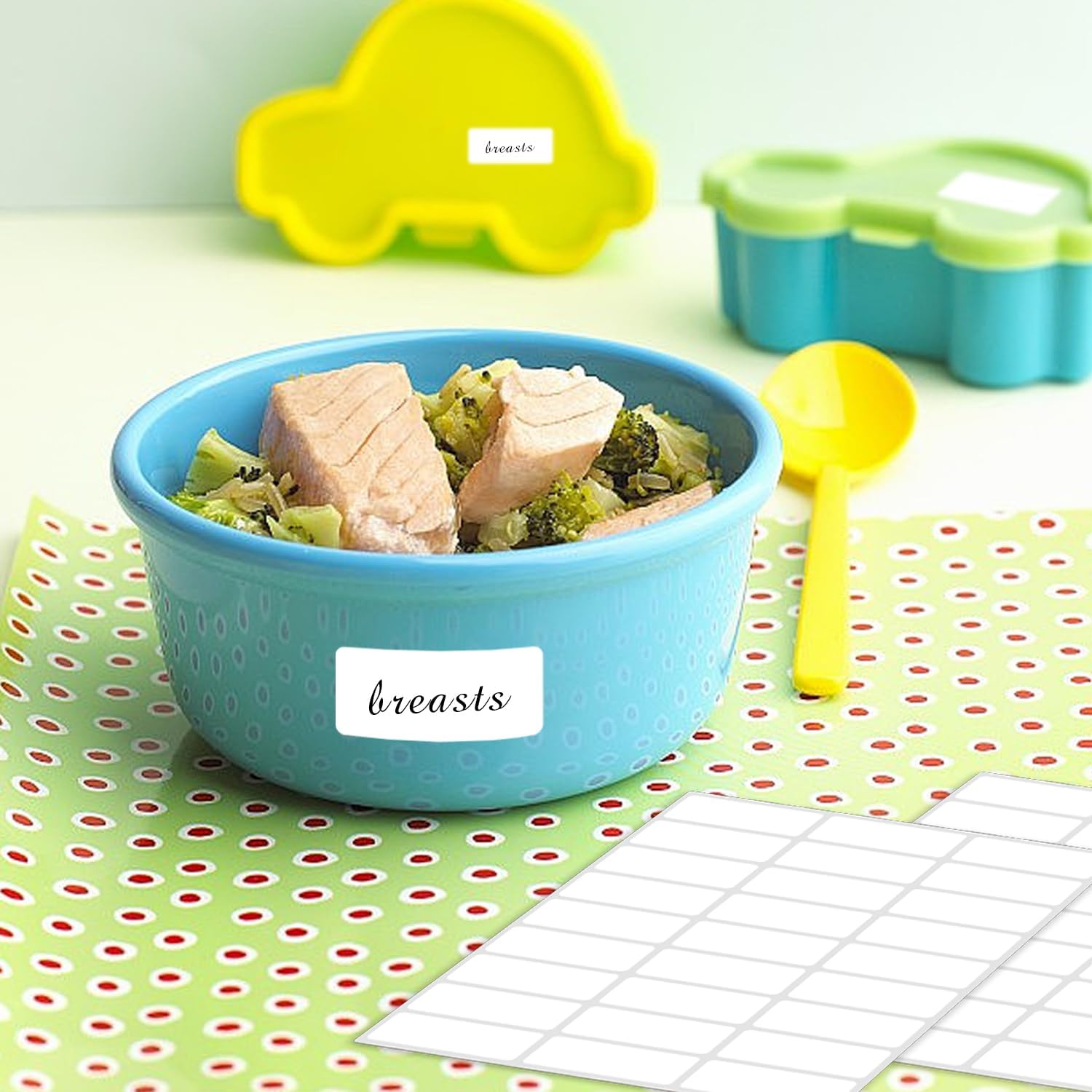 0.6×1.5 Inch Removable Blank Freezer Labels,Water/Oil/Tear Resistant/Ink Won't Smudge No Residue (405 pcs,1 Bag)