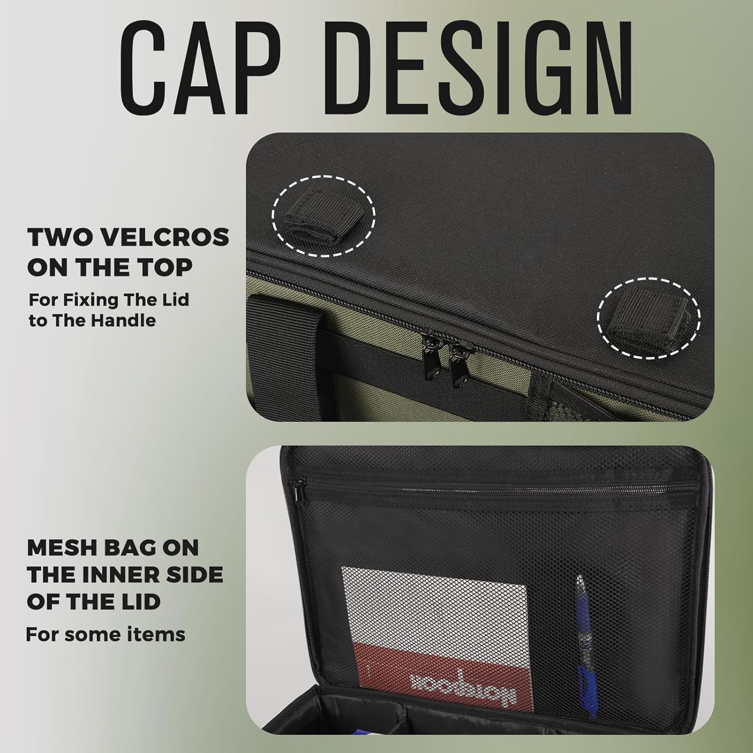 Rolling Cleaning Caddy Bag with Detachable Trolley, Large Cleaning Supplies Organizer with Wheels, Multi-Pocket Cleaning Cart with Adjustable Shoulder Strap for Housekeepers & Home Use, Armygreen