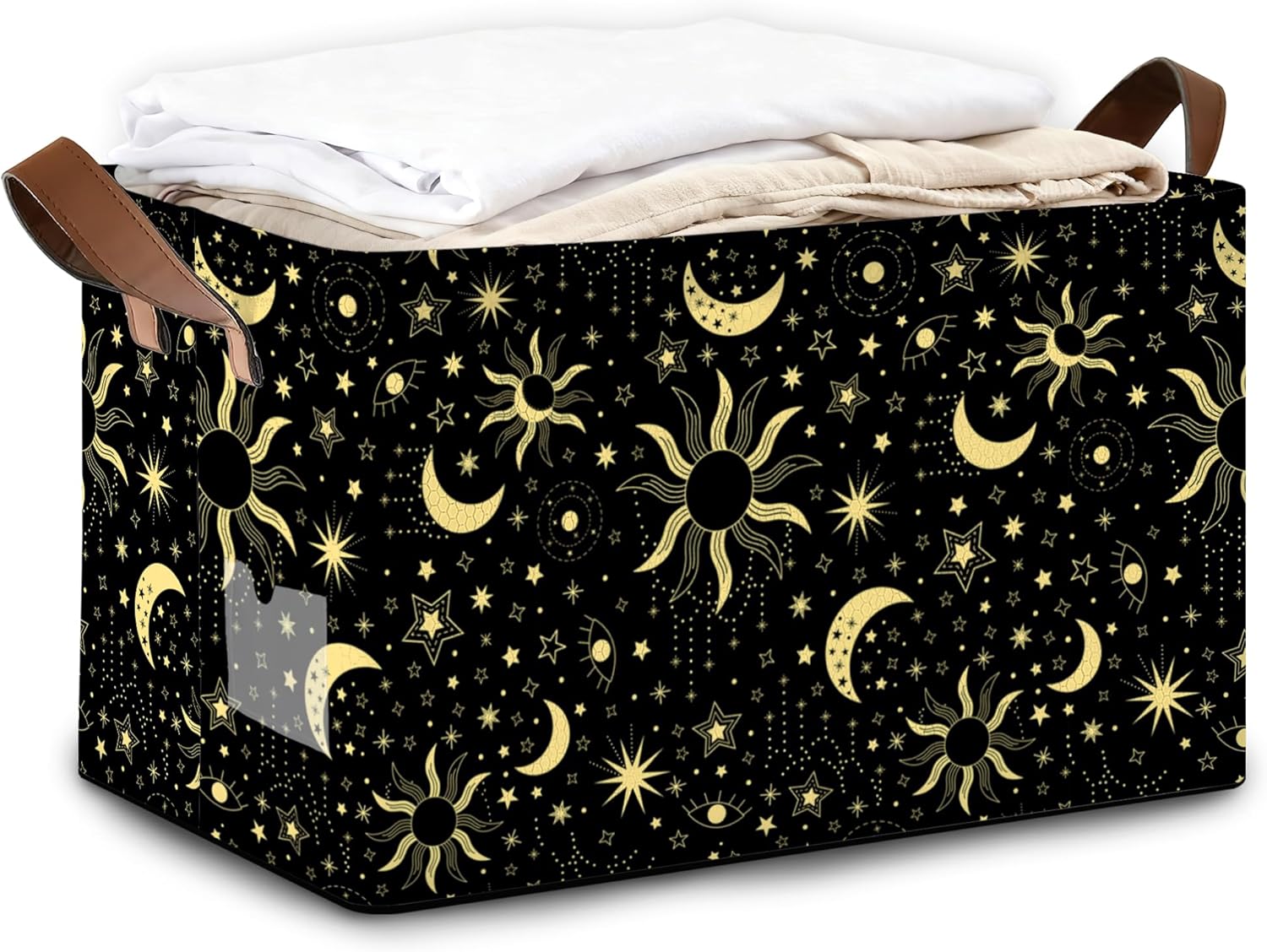 Decorative 32L Starry Night Sky Storage Bins with Handles, Organization and Storage, Cube Storage Organizer for Hamper, Nursery